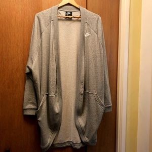 Nike Women's Crew Neck Oversized Long Cardigan